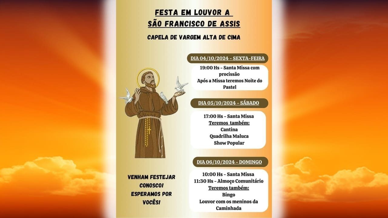 FESTA EM LOUVOR A SÃO FRANCISCO DE ASSIS