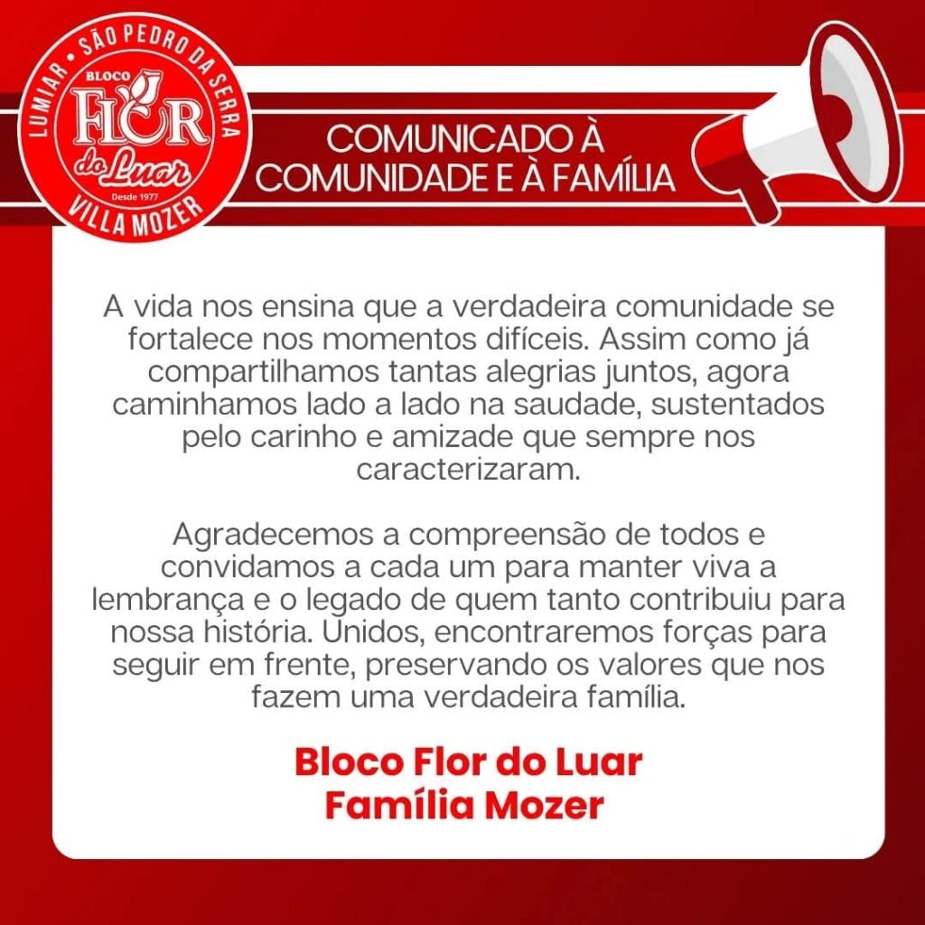 CANCELAMENTO BLOCO FLOR DO LUAR 2025.2