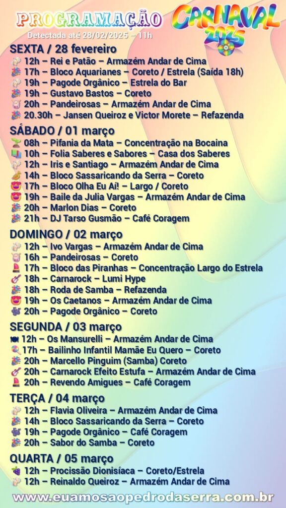 PROGRAMAÇÃO 28/02/2025 11H