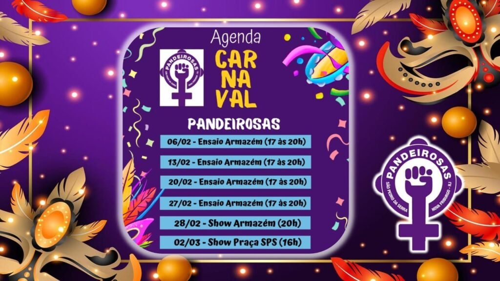 AGENDA PANDEIROSAS CARNAVAL 2025