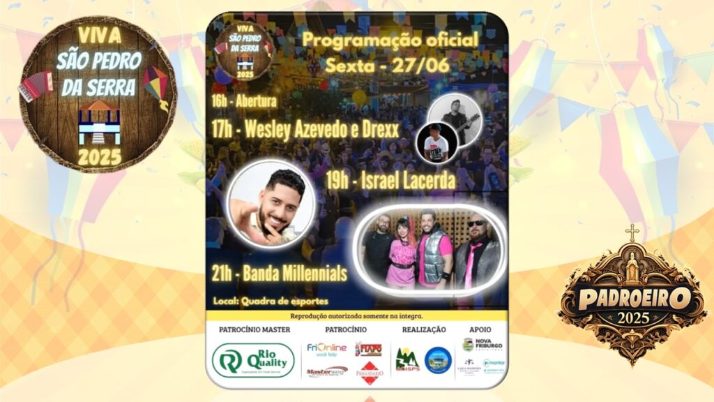 PROGRAMAÇÃO SEXTA FESTA DO PADROEIRO 2025