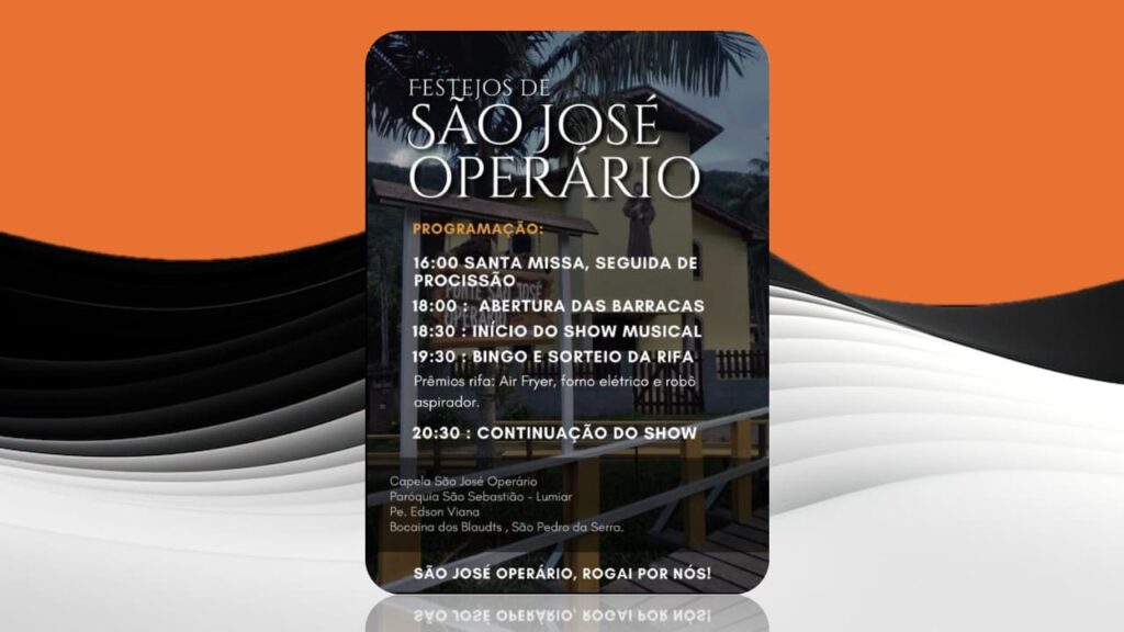 CRONOGRAMA SÃO JOSÉ OPERÁRIO 01/05/2025