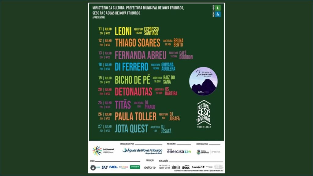 PROGRAMAÇÃO PRINCIPAL 22º FINF 2025