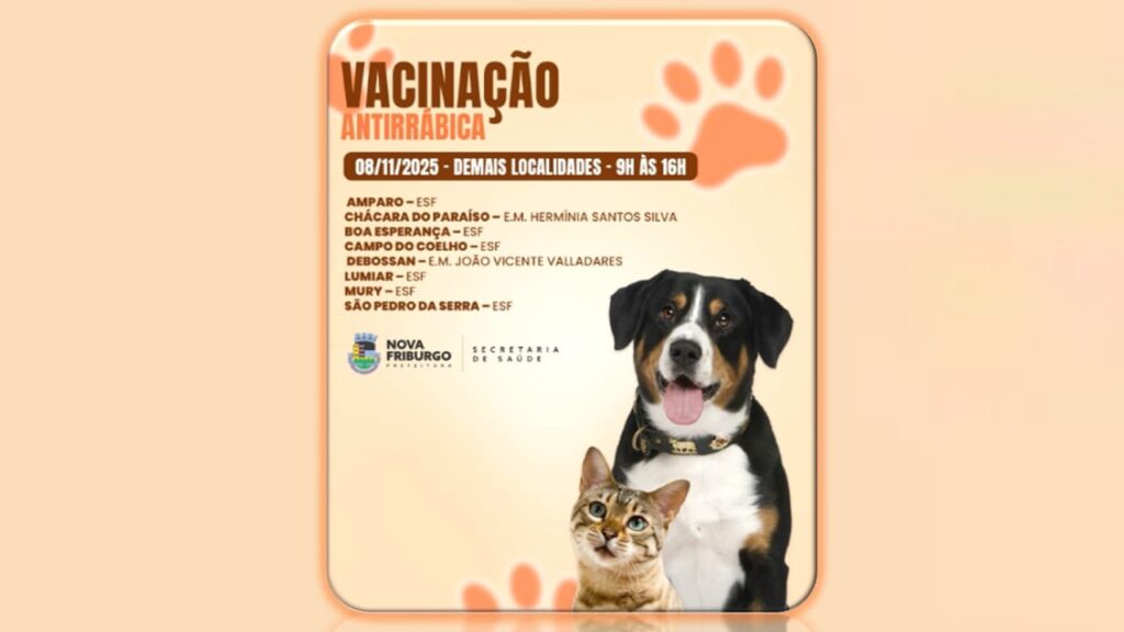 VACINAÇÃO ANTIRÁBICA 08/11/2025