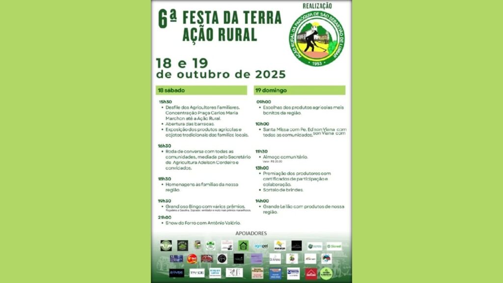 6ª FESTA DA TERRA 18 E 19/10/2025