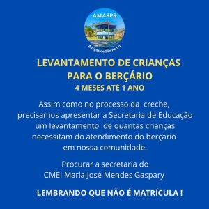 LEVANTAMENTO PARA BERÇÁRIO 2024